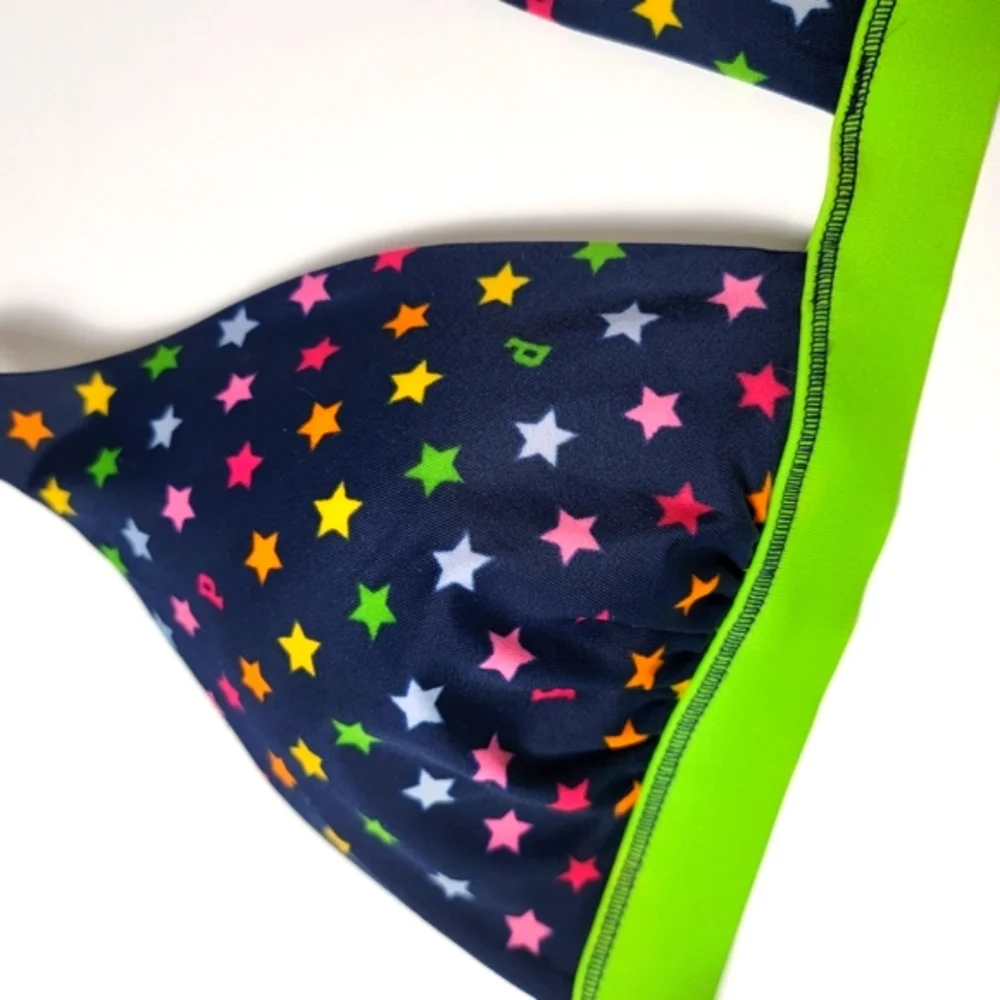 Victoria's Secret Star Print Bikini Top - Multicolor Small Padded String - Picture 6 of 9
